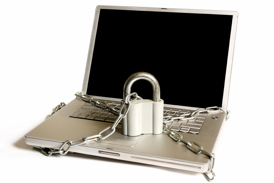 image showing a laptop with a padlock